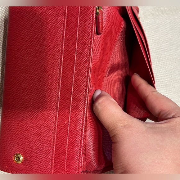 Authentic Prada Saffiano Bow Red Leather Wallet - Picture 13 of 13